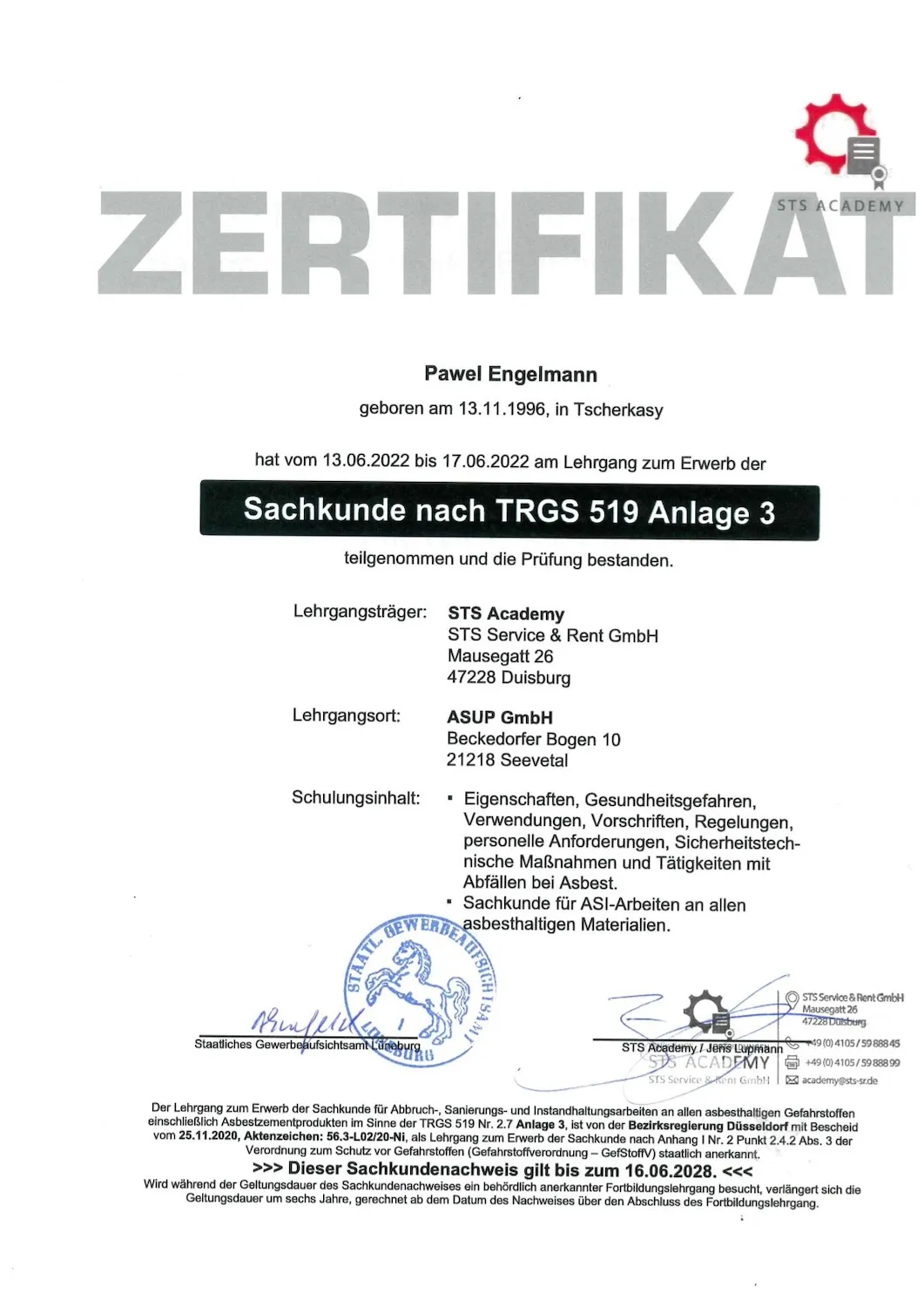 TRGS 519 von Engelmann Services GmbH