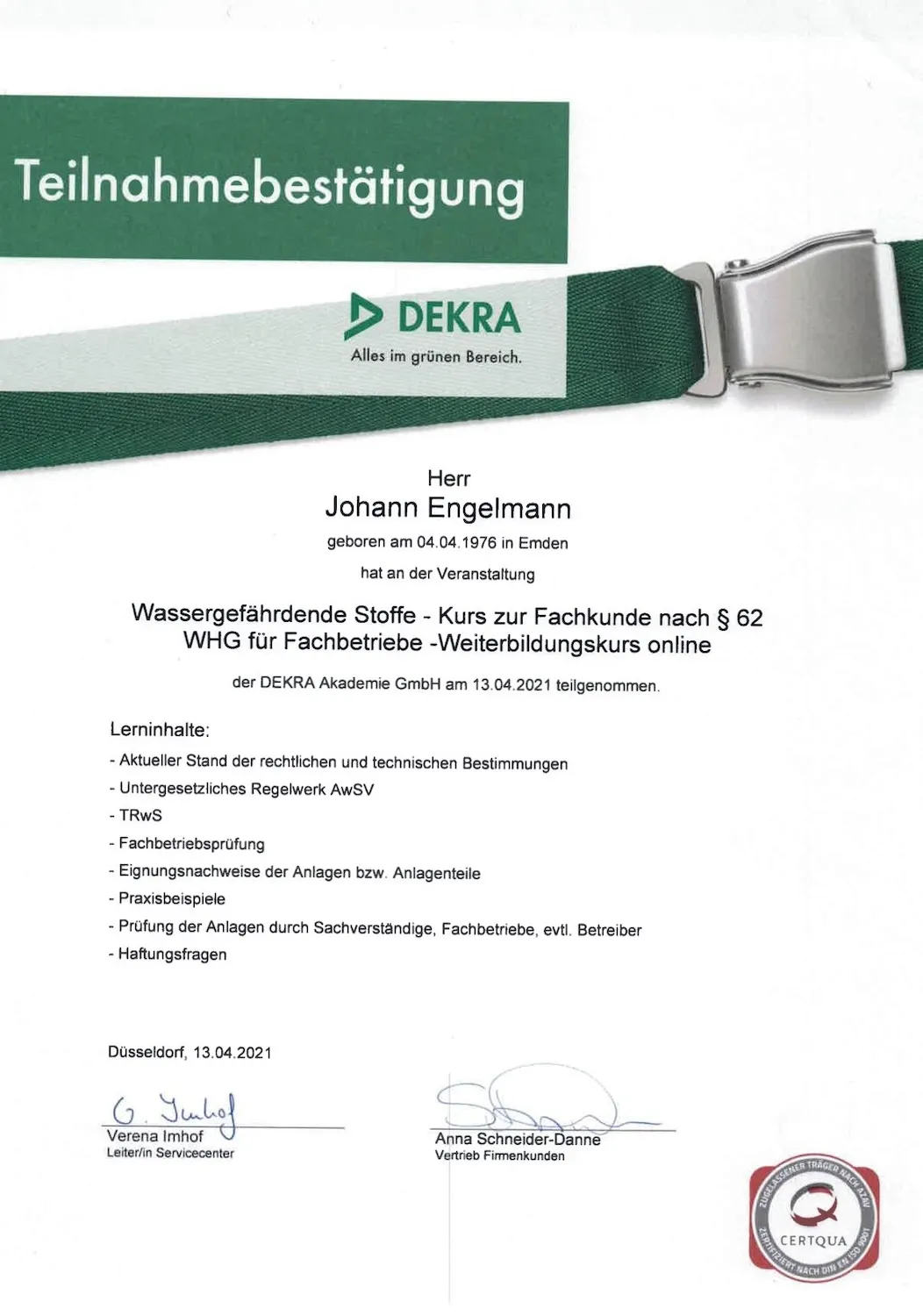 WHG §62 von Engelmann Services GmbH